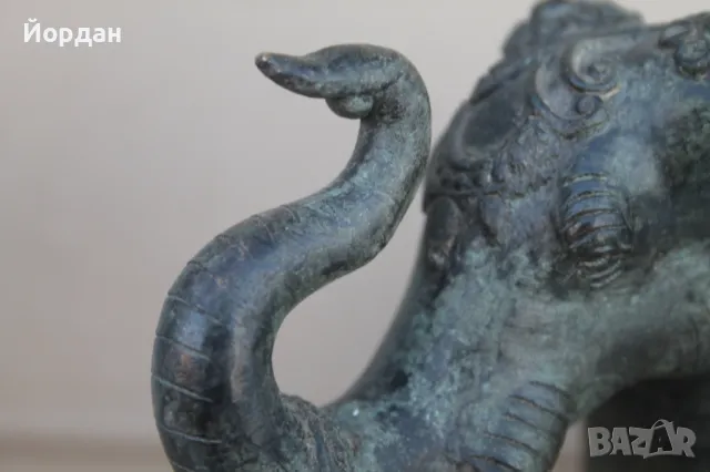 Месингова фигура ''Слон'', снимка 4 - Антикварни и старинни предмети - 47471100