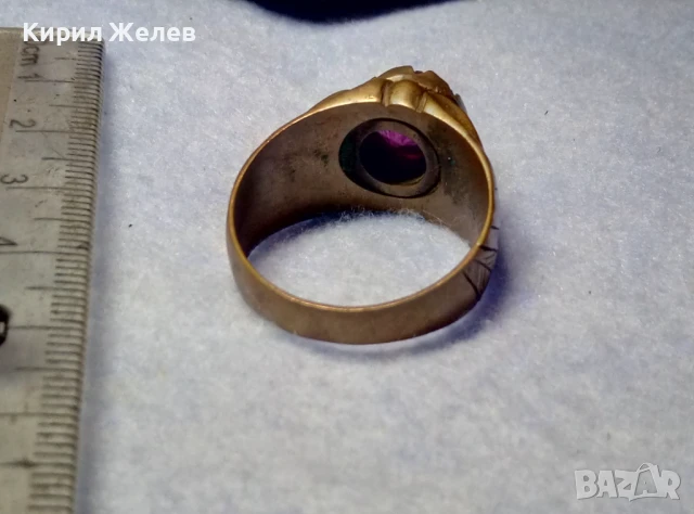 СТАРИНЕН СКЪПОЦЕНЕН МЕДЕН ПРЪСТЕН с ЮВЕЛИРНО ФАСЕТИРАН АМЕТИСТ и ПЕЧАТ 14 РЪЧНА ИЗРАБОТКА 50091, снимка 12 - Антикварни и старинни предмети - 50511156