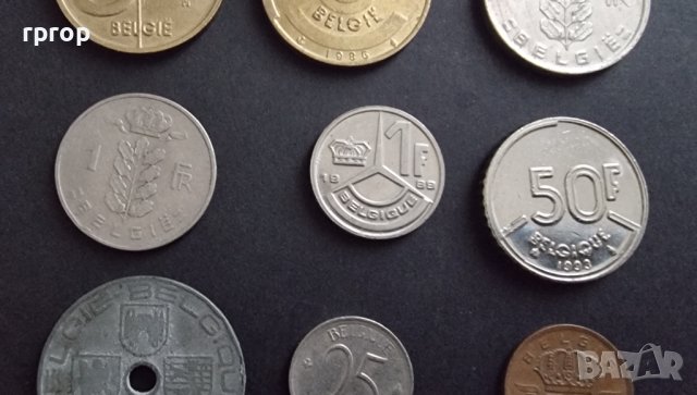 Монети. Белгия. Белгийски франк . 12 бр, снимка 4 - Нумизматика и бонистика - 41649459