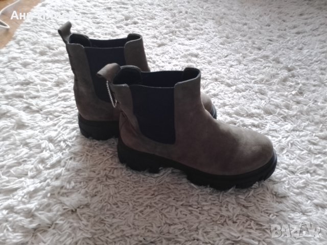 Много актуален модел - тютюневи боти естествен велур / набук, снимка 4 - Дамски боти - 35853749