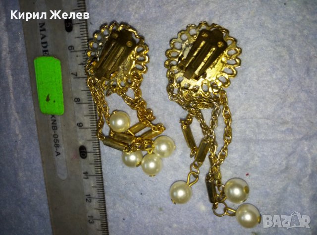 СТАРИ АЖУРНИ ЕФЕКТНИ ПОЗЛАТЕНИ ВИНТИДЖ - АРТ ОБЕЦИ 38460, снимка 11 - Обеци - 42055878