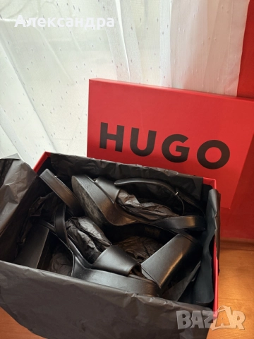 Дамски черни сандали Hugo размер 39 в оригинална кутия