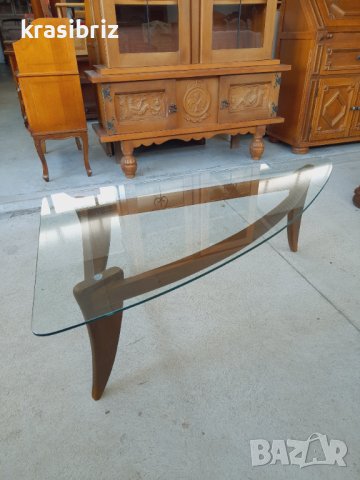 Холна Маса със Стъклен Плот-внос от Германия! , снимка 4 - Маси - 40973728