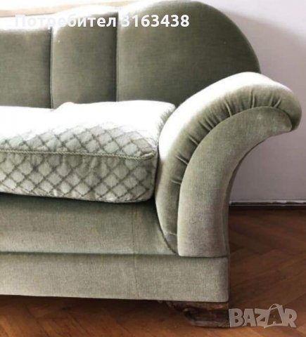 Винтидж диван тройка + фотьойл, снимка 5 - Дивани и мека мебел - 36014408
