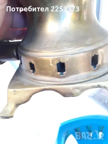 Стар месингов самовар с чайник горе, снимка 10 - Колекции - 48703506