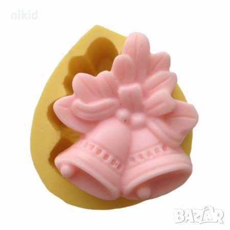 2 коледни камбани камбана дълбок силиконов молд форма фондан шоколад гипс декор