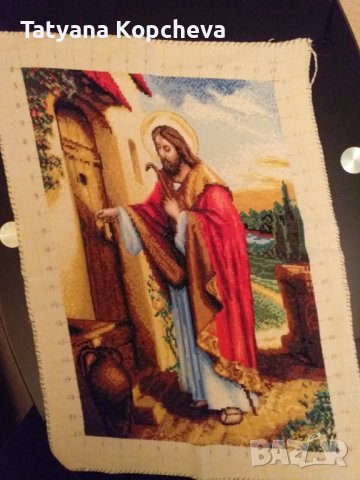 Гоблен  Исус чука на вратата , снимка 1 - Други ценни предмети - 41335117