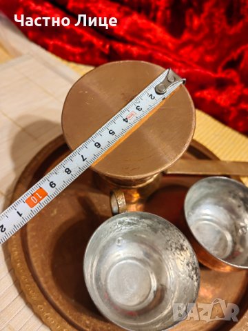 Разкошен Антикварен Меден Соц Комплект за Кафе 70те г на 20 в., снимка 3 - Антикварни и старинни предмети - 42473579