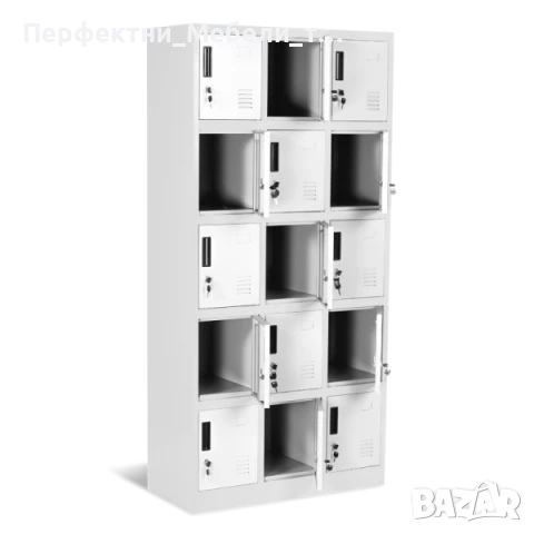 Метален гардероб за багаж и ценности 15 врати-за хотел,рецепция,офис сграда,за училище,блок, снимка 2 - Шкафове и рафтове - 50816474