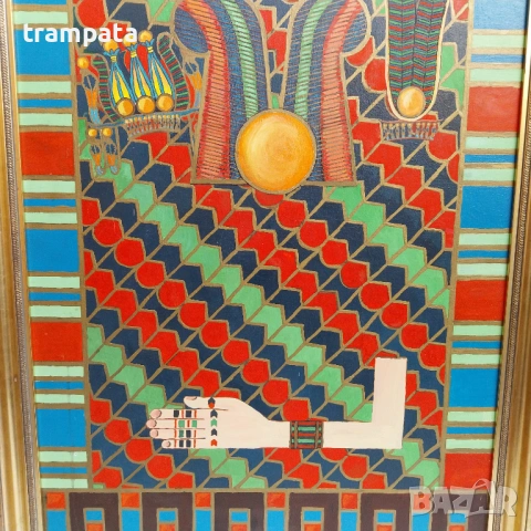 НАЙ ДОБРАТА ОФЕРТА Абстрактна живопис в египетски стил,Колаж, Египетска иконография, снимка 6 - Картини - 53066147