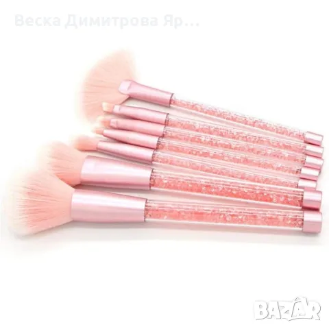 Четки за грим с кристални дръжки - 7 броя HZS86, снимка 9 - Козметика за лице - 47729293