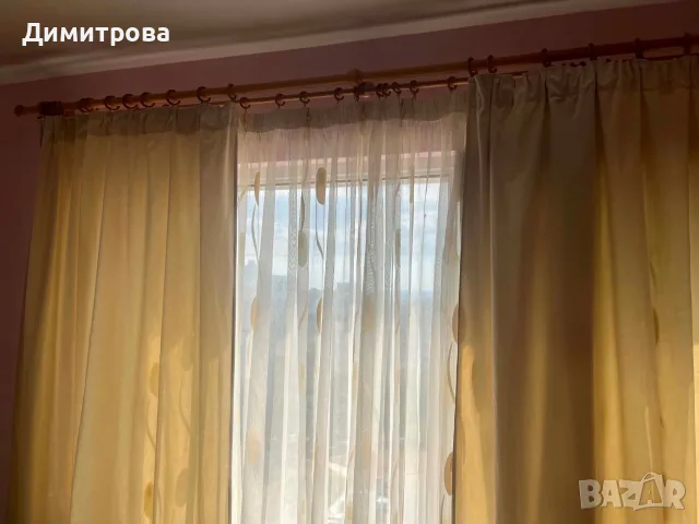 Плътни завеси цвят пясък 