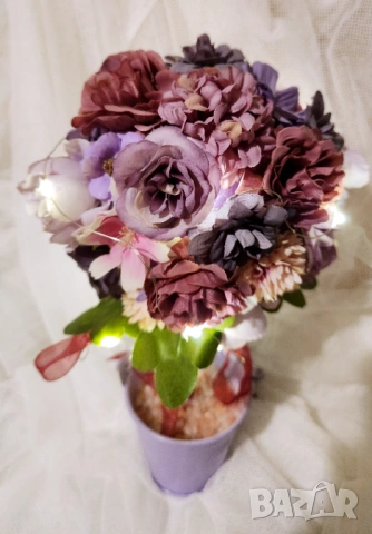 Ръчно изработено декоративно цветно дръвче, снимка 2 - Декорация за дома - 53206848