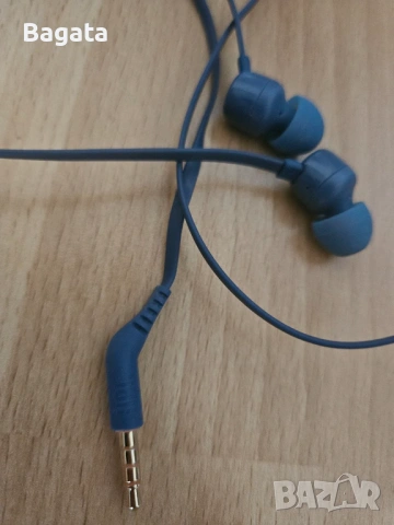 Слушалки с микрофон JBL 3,5 mm - сини, снимка 2 - Слушалки и портативни колонки - 53850281