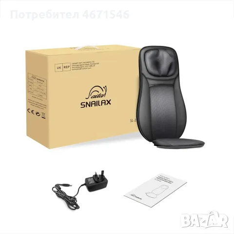 Масажен стол/ подложка Snailax за гръб със затопляне, Шиацу, масажор за торс, врат, седалище, снимка 6 - Масажори - 55950192