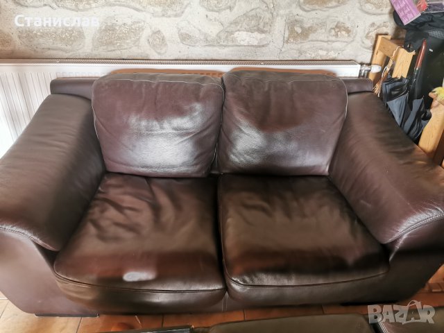Кожен диван, естествена кожа със забележи , снимка 3 - Дивани и мека мебел - 41960989