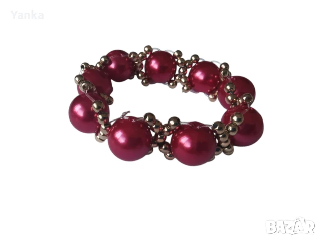 Перлена гривна Бордо, снимка 4 - Гривни - 51288187