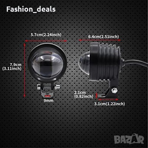 Нови 2 броя LED фарове за мотоциклети за мъгла Бели 60W, снимка 5 - Аксесоари и консумативи - 41665397