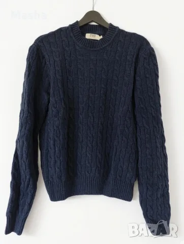 Тъмносин вълнен пуловер Magasin du Nord (Размер M) – 100% Lambswool / Made in Italy
