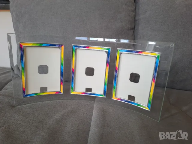 Тройна рамка за снимки от стъкло, снимка 2 - Декорация за дома - 48504392