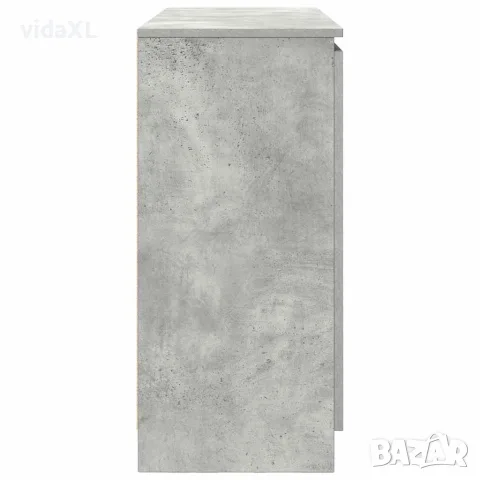 vidaXL Бюфет с чекмеджета, бетонно сив, 100,5x35x76см, инженерно дърво, снимка 7 - Бюфети - 56147049