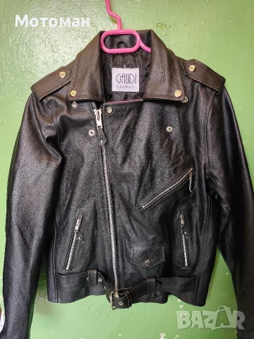 Черно кожено яке Gaudi Leathers, S