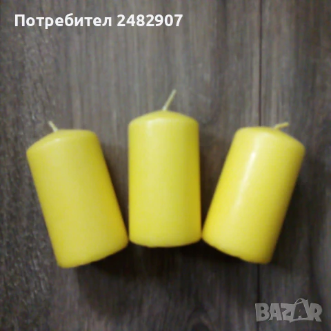 Жълта цилиндрична свещ, снимка 4 - Други - 50987947