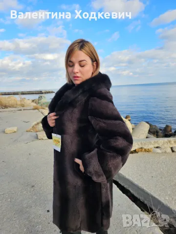 Голяма отстъпка Шикозно палто от бобър с норка , снимка 10 - Палта, манта - 44596428