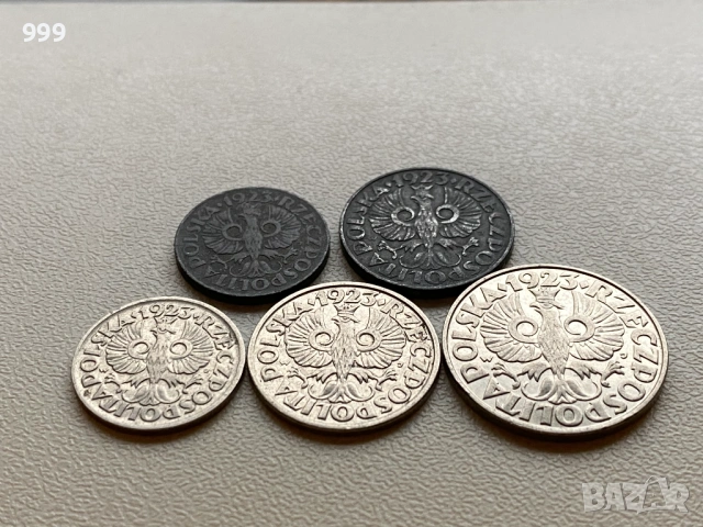 лот монети 1923 Полша - 5 броя, снимка 4 - Нумизматика и бонистика - 48442224