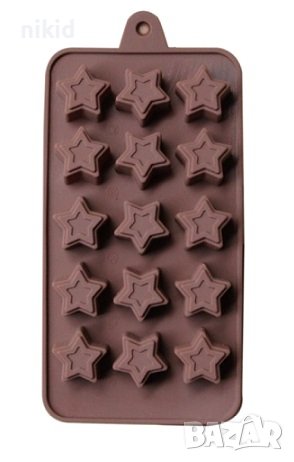 15 звезди звезда с вдлъбнатина силиконов молд форма фондан шоколад бонбони декор украса, снимка 1 - Форми - 40186700