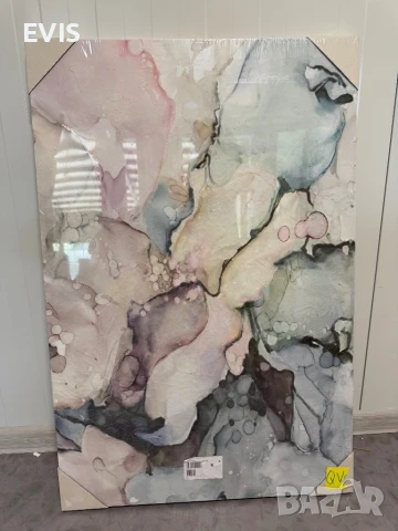 🎨 Абстрактна картина 60x90 см – нежни пастелни тонове, нова, снимка 2 - Картини - 50796761