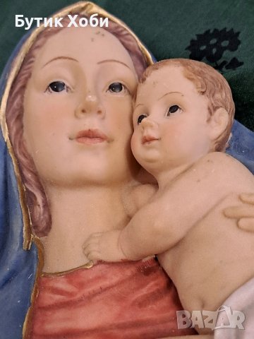 Италианско пано/барелеф,,Мадона с младенеца,,, снимка 6 - Антикварни и старинни предмети - 41759733