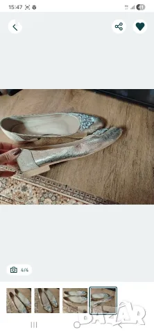 Златисти пантофки с самъни, снимка 3 - Дамски ежедневни обувки - 55888623