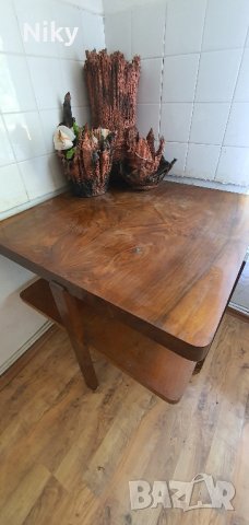 Квадратна ретро маса 80х80 см., снимка 3 - Маси - 41476080