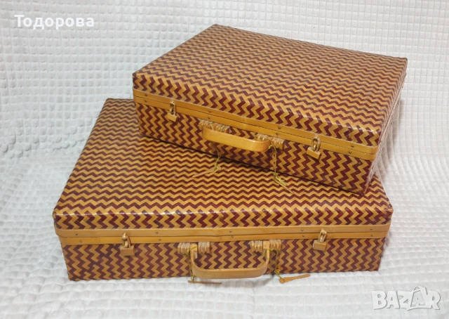 Чифт екзотични плетени куфари, снимка 6 - Антикварни и старинни предмети - 53210176