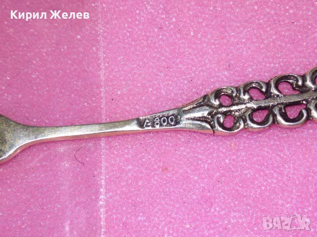 СТАРА НЕМСКА АЖУРНА КОЛЕКЦИОНЕРСКА ДЕСЕРТНА СРЕБЪРНА ВИЛИЧКА СРЕБРО 800 ПРОБА 42996, снимка 6 - Колекции - 44372704