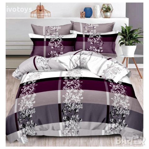 Двулицев спален комплект с ластик, 6 части - Модел WS14990