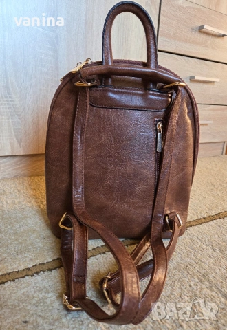 Дамска кафява раница , снимка 4 - Раници - 53835821