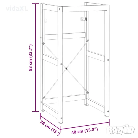 vidaXL Рамка за мивка за баня, черна, 40x38x83 см, желязо, снимка 8 - Мивки - 56147081