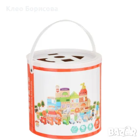 Комплект дървени блокчета, 120 части