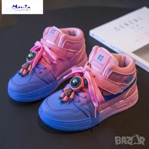 Детски двуцветни кецове в розово и синьо