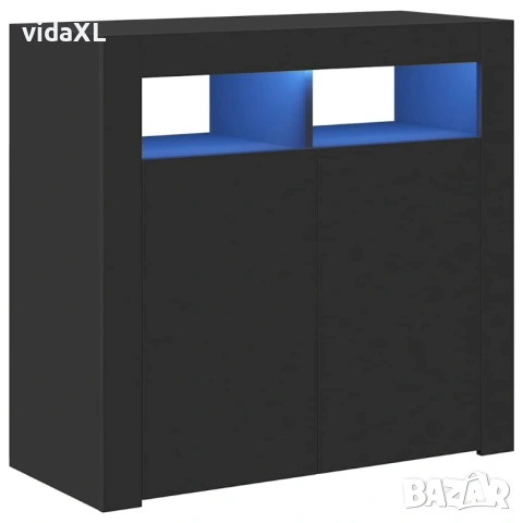 vidaXL Сайдборд с LED светлини, черен, 80x35x75 см(SKU:804329)