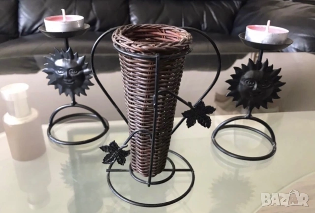 Керамика, табла с цветя и билки, свещници, снимка 6 - Декорация за дома - 53069440