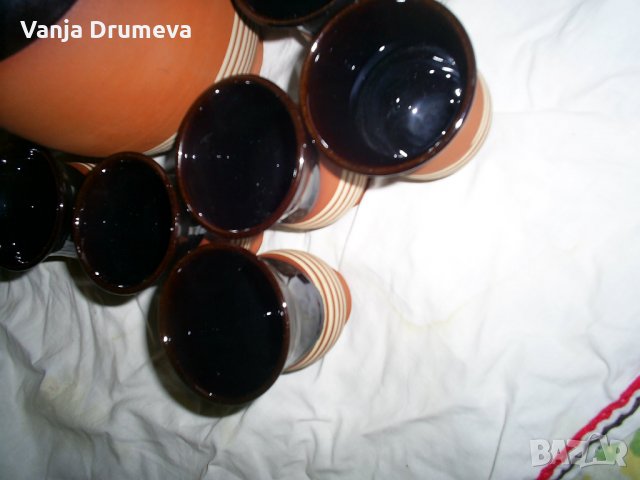 ефектен керамичен сервиз за ракия от соца,неизползван , снимка 4 - Сервизи - 34687850