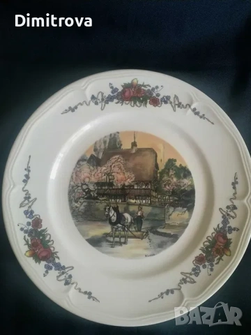 Порцелан Obernai Чиния Sarreguemines Henri Loux