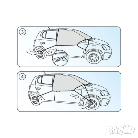 Черен сенник Kegel за автомобили 85х115-134см, снимка 4 - Аксесоари и консумативи - 51098430