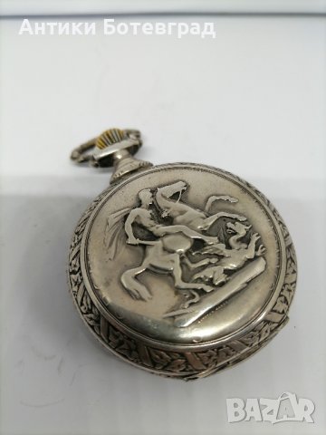 голям сребърен джобен часовник , снимка 3 - Антикварни и старинни предмети - 44288727
