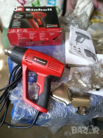 Пистолет за горещ въздух Einhell с 5 накрайника, 350-550°, 2000W, Made in Germany