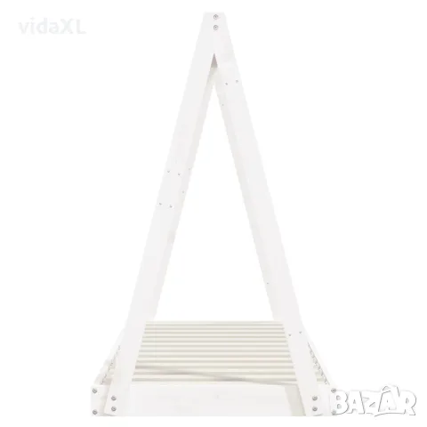 vidaXL Рамка за детско легло, бяла, 70x140 см, бор масив, снимка 5 - Бебешки легла и матраци - 56148159