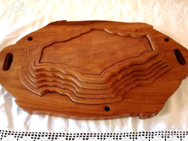 Прекрасна Стара Згъваема Дървена фруктиера, снимка 5 - Антикварни и старинни предмети - 41567686